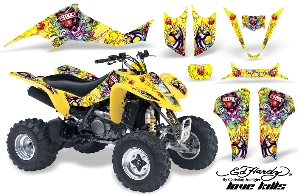 Suzuki LTZ400 03-08 Graphics Kit EH LoveKills Yellow